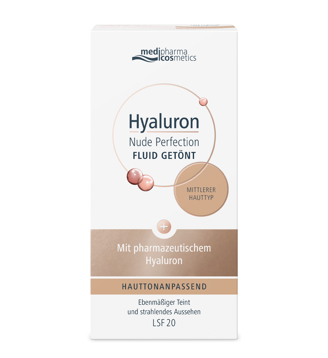 Hyaluron Nude Perfection Getöntes Fluid mittlerer Hauttyp LSF 20